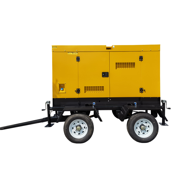 Mobile trailer type generator with four wheels soundproof diesel generator